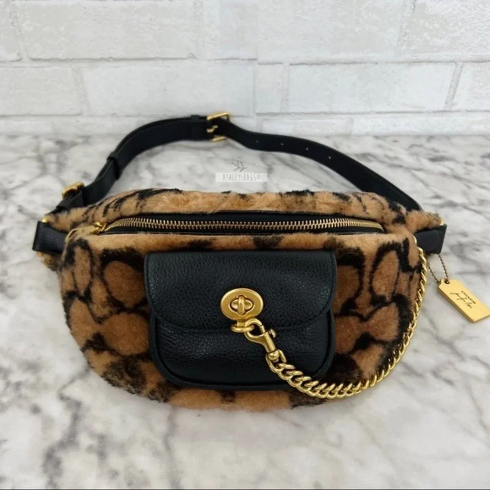 Coach X Jennifer Lopez Chain Belt Bag In Signature Shearling